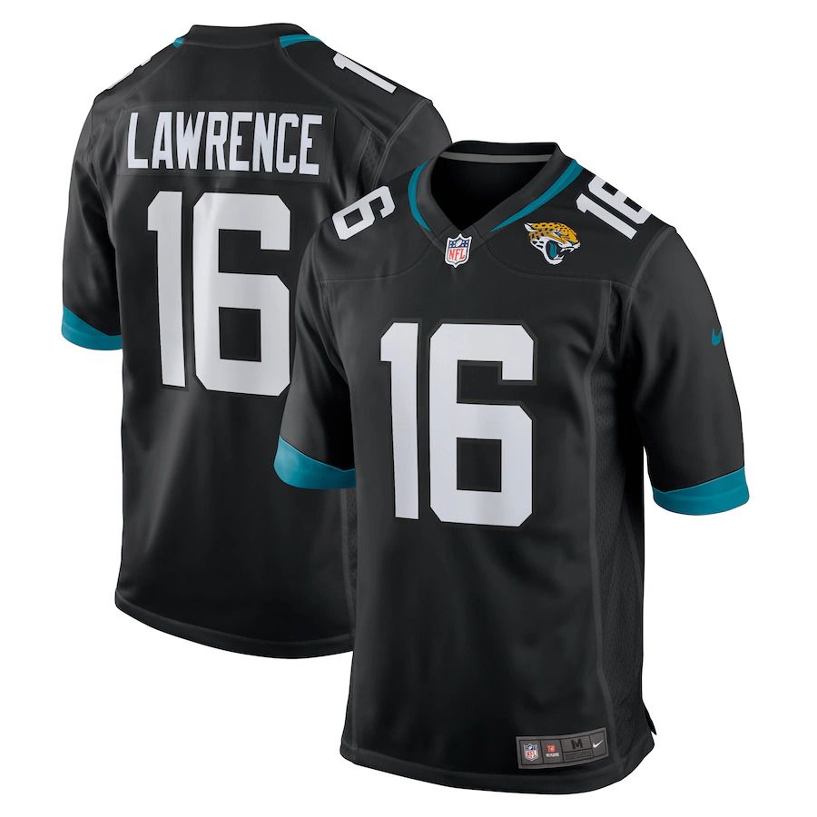 Men Jacksonville Jaguars #16 Trevor Lawrence Nike Black Alternate Player Game NFL Jersey->customized ncaa jersey->Custom Jersey